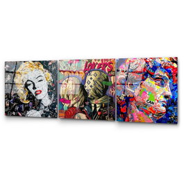 Wallity UV-857 Cuadro Decorativo de Vidrio Templado Multicolor 50 x 50 cm